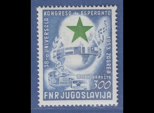 Jugoslawien 1953 Esperanto Weltkongress Mi.-Nr. 730 postfrisch **
