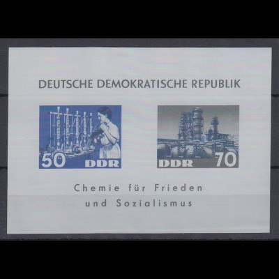 DDR 1963 Block Chemische Industrie sog. DEDERON-Block ** Mi.-Nr. Bl. 18