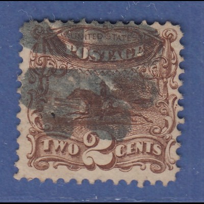 USA 1869 Pictorials 2 Cent Pony-Express-Reiter Mi.-Nr. 27 gestempelt