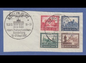 Deutsches Reich Herzstück aus IPOSTA-Block Mi-Nr. 446-49 mit Sonder-O Briefstück