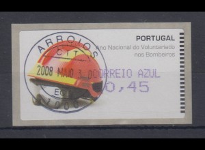 Portugal 2008 ATM Feuerwehr-Helm Amiel Mi-Nr. 62.2f Wert AZUL45 mit ET-O ARROIOS