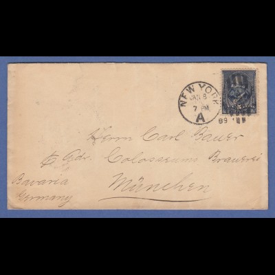 USA 1888 Garfield 5 Cent Mi.-Nr. 57 auf Brief von New York nach München