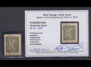 Dt. Reich Inflation, Mi.-Nr. 178 echt gestempelt geprüft Kurzbefund Tworek BPP