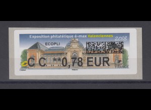 Frankreich 2018 ATM Exposition Valenciennes Wert CC 0,78 EUR ** 