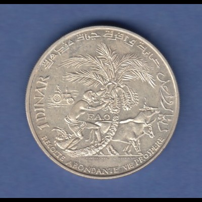 Tunesien Silbermünze 1970 FAO Dattelpalme / Habib Bourguiba 1 Dinar