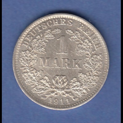 Deutsches Kaiserreich Silber-Kursmünze 1 Mark D seltener Jahrgang 1911 