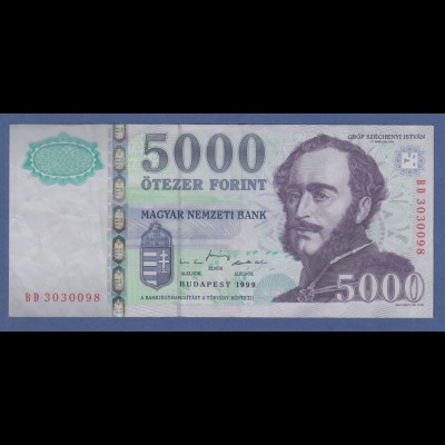 Banknote Ungarn 5000 Forint 1999 # BD 3030098 kfr.