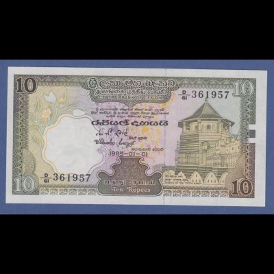 Banknote Sri Lanka / Ceylon 10 Rupien 1985
