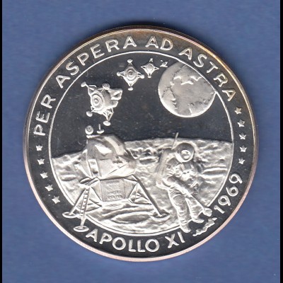 Erste bemannte Mondlandung 1969 Apollo 11 edle Silbermedaille 15,00g Ag999