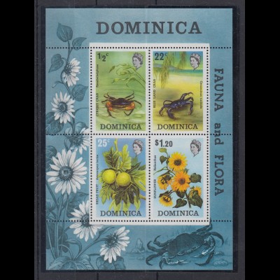Dominica Mi.-Nr. Block 19 postfrisch ** / MNH Fauna und Flora