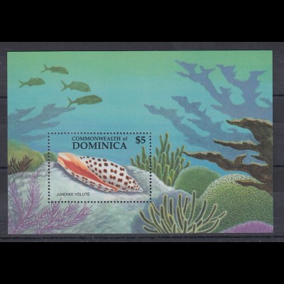 Dominica Mi.-Nr. Block 119 postfrisch ** / MNH Muschel