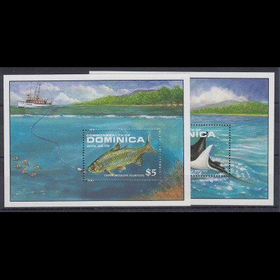 Dominica Mi.-Nr. Block 143-144 postfrisch ** / MNH Manta - und Tarponfang