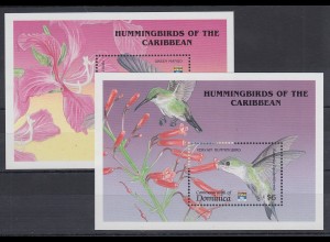 Dominica Mi.-Nr. Block 210-211 postfrisch ** / MNH Kolibri