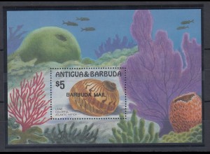 Antigua und Barbuda Mi.-Nr. Block 113 postfrisch ** / MNH Muschel BARBUDA MAIL