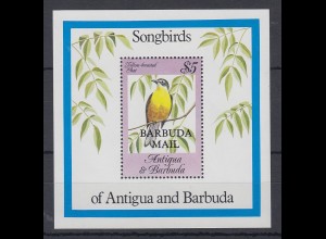 Antigua und Barbuda Mi.-Nr. Block 87 postfrisch ** / MNH Singvögel BARBUDA MAIL