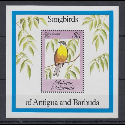 Antigua und Barbuda Mi.-Nr. Block 81 postfrisch ** / MNH Singvögel 