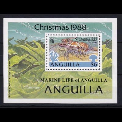 Anguilla 1988 Mi.-Nr. Block 81 postfrisch ** / MNH Weihnachten 1988, Languste