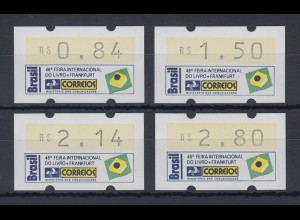Brasilien ATM Frankfurter Buchmesse 1994, Mi.-Nr. 6, Satz 0,84-1,50-2,14-2,80 **