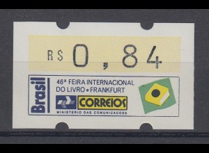 Brasilien ATM Frankfurter Buchmesse 1994 , Mi.-Nr. 6, Einzel-ATM 0,84 RS **