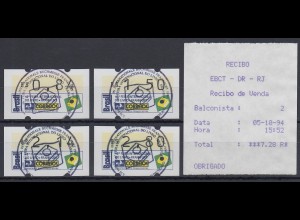 Brasilien ATM Frankfurter Buchmesse 1994 Mi.-Nr. 6 Satz 84-150-214-280 O / ET-AQ
