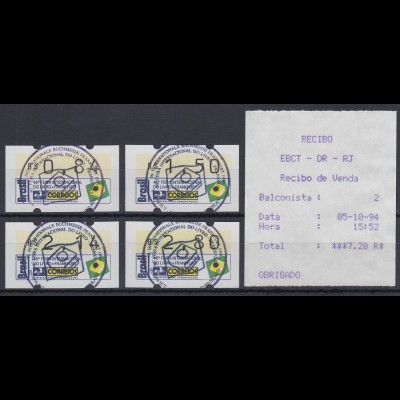 Brasilien ATM Frankfurter Buchmesse 1994 Mi.-Nr. 6 Satz 84-150-214-280 O / ET-AQ