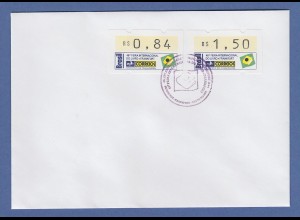 Brasilien ATM Frankfurter Buchmesse 1994 Mi.-Nr. 6 Satz 84 - 150 auf Brief So.-O