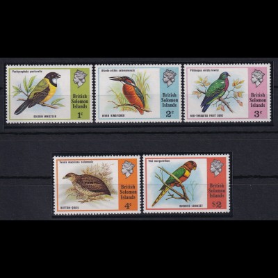 Solomon Islands 1975 Mi.-Nr. 267-271 postfrisch ** / MNH Vögel