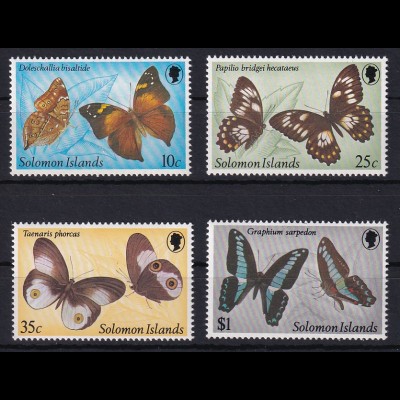 Solomon Inseln 1982 Mi.-Nr. 455-458 postfrisch ** / MNH Schmetterlinge
