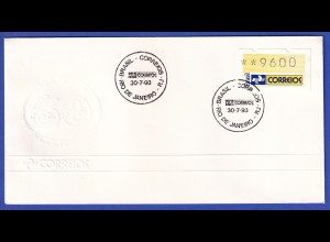 Brasilien 1993 ATM Postemblem Wert 9600 auf offiz. FDC mit So-O 30.7.93