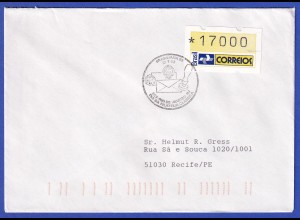 Brasilien 1993 ATM Postemblem Wert 17000 auf Inlands-Brief mit So.-O 31.7.93