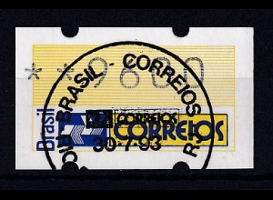 Brasilien 1993 ATM Postemblem Wert 9600 mit Ersttags-Sonderstempel 30.7.93