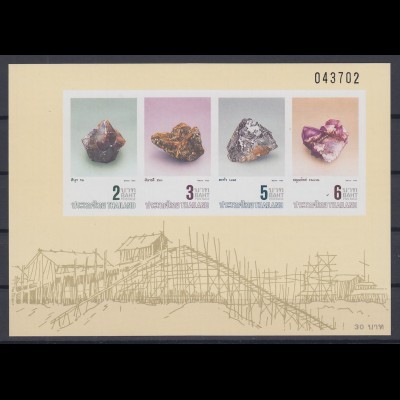 Thailand 1990 Mineralien Mi.-Nr. Block 25 B ** / MNH