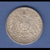 Dt. Kaiserreich Baden 2-Mark Silbermünze zum Tod des Großherzogs Wilhelm 1907 G