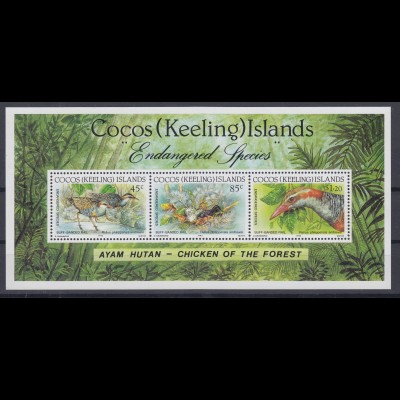 Kokos-Inseln 1992 Mi.-Nr. Block 12 postfrisch **/ MNH Cocos-Keeling-Bindenralle