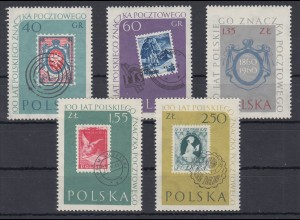 Polen / Polska 1960 100 Jahre polnische Briefmarken Mi.-Nr. 1151-55 ** 