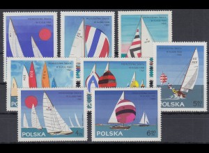 Polen / Polska 1965 Segel-Weltmeisterschaften Finn-Dingi Mi.-Nr. 1587-94 ** 