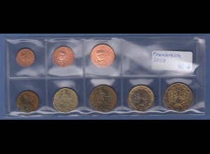 Frankreich EURO-Kursmünzensatz Jahrgang 2008 bankfrisch / unzirkuliert