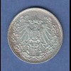 Deutsches Kaiserreich Silber-Kursmünze 1/2 Mark Jahrgang 1911 D vz