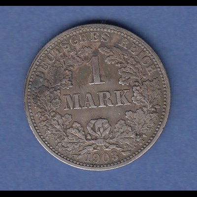 Deutsches Kaiserreich Silber-Kursmünze 1 Mark F 1903