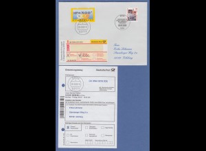 Deutschland ATM Mi.-Nr. 3.1 hoher Wert 300 in MIF auf R-Brief, BONN 28.9.00
