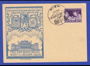 Dt. Reich Tag der Briefmarke Mi.-Nr. 811 FDC-Karte mit ET-O WIEN 11.1.1942