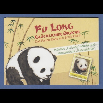 Österreich Meine Marke Panda-Baby Fu Long Wert 0,55 und Panda-Block ** im Folder