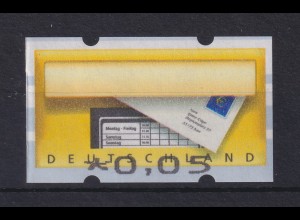 Deutschland ATM Briefkasten Mi.-Nr. 5 Fehlverwendung F I unten ohne € 