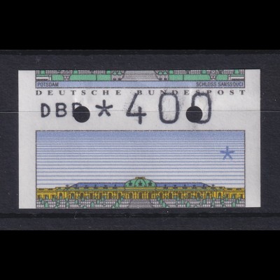 ATM Sanssouci, DBP dünn Mi.-Nr. 2.1.1 total verschnitten, hoher Wert 400 **