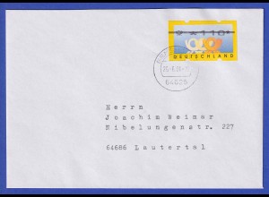 ATM Deutschland Posthörner Mi.-Nr. 3.2 Wert 110 dünn durchbalkt auf Brief, 2001