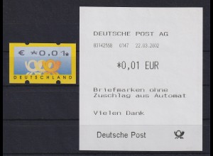 ATM Deutschland seltener LEIPZIGER LANGDRUCK 31mm, Mi.-Nr. 4.2 ** mit AQ