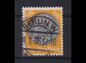 Deutsches Reich Hindenburg Wz. Waffeln 100-Pfg-Wert Mi.-Nr. 495 O BERLIN W