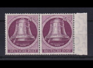 Berlin 1951 Glocke links 40-Pfennig-Wert Mi.-Nr. 79 waag. Seitenrandpaar ** 