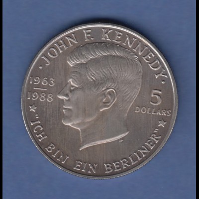 Niue Münze 5 Dollar John F. Kennedy "Ich bin ein Berliner" 1988, Wappen