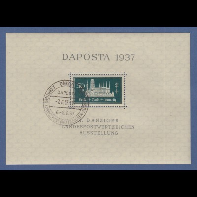 Danzig 1937 Blockausgabe DAPOSTA Mi.-Nr. Block 1b mit Sonder-O 7.6.37